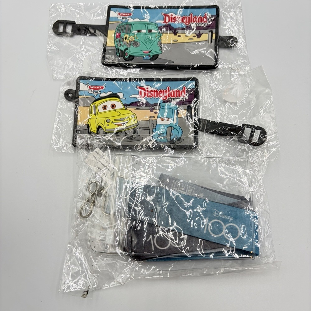 Disneyland Resort Luggage Travel Tag Cars Lot Of 2 W Disney Lanyard Costco Club
